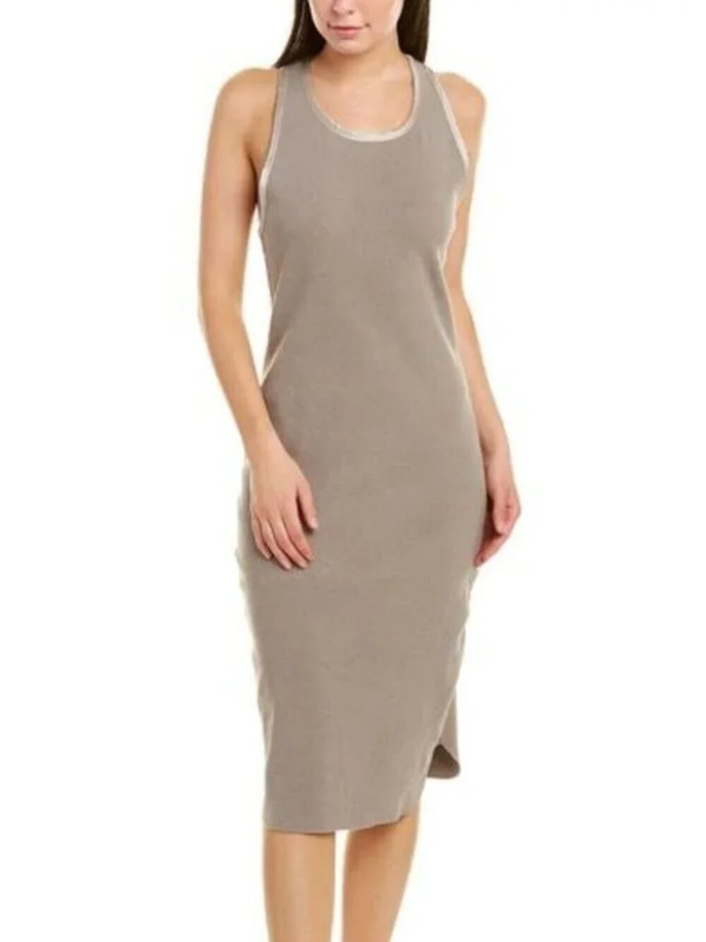 James Perse Silk Trim Ribbed Tank Dress - Like New - Picture 2 of 11